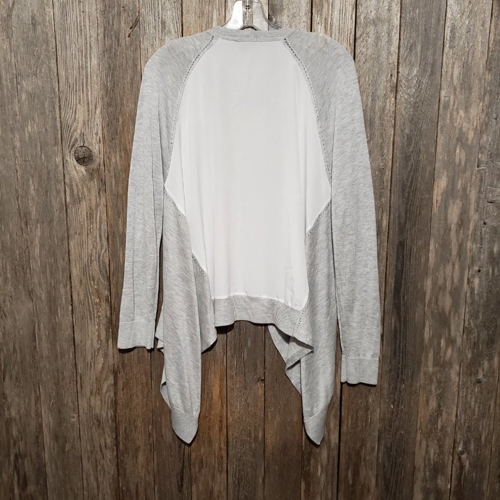 Apt 9 Women's L Gray White Draped Open Front Colo… - image 2